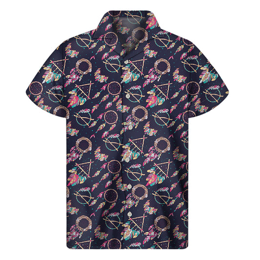 Native American Dream Catcher Print Men's Short Sleeve Shirt
