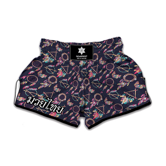 Native American Dream Catcher Print Muay Thai Boxing Shorts