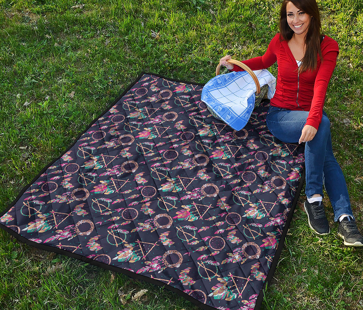 Native American Dream Catcher Print Quilt