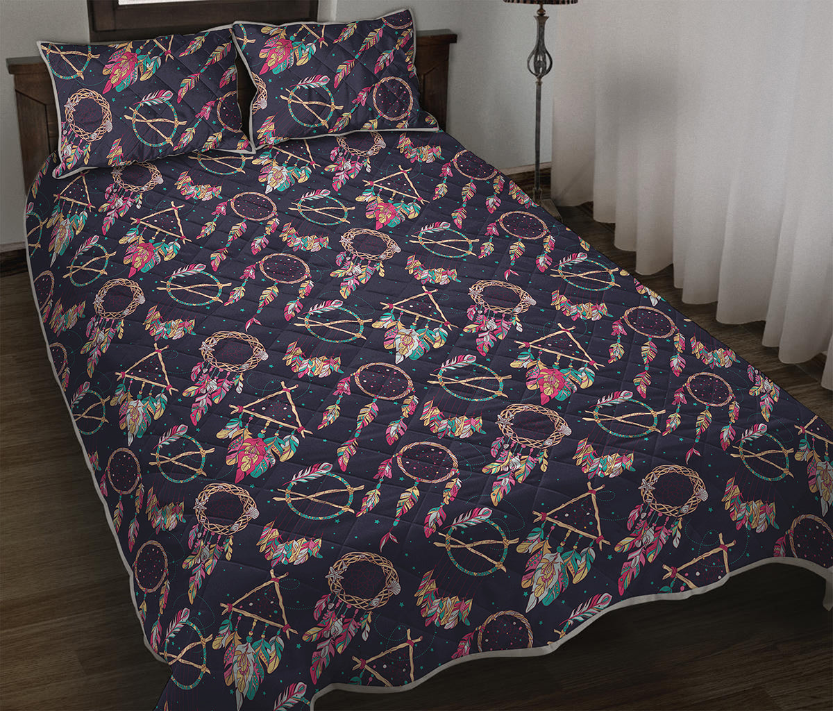 Native American Dream Catcher Print Quilt Bed Set
