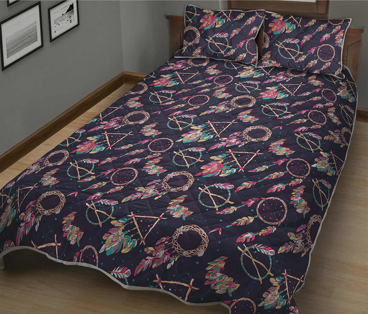 Native American Dream Catcher Print Quilt Bed Set