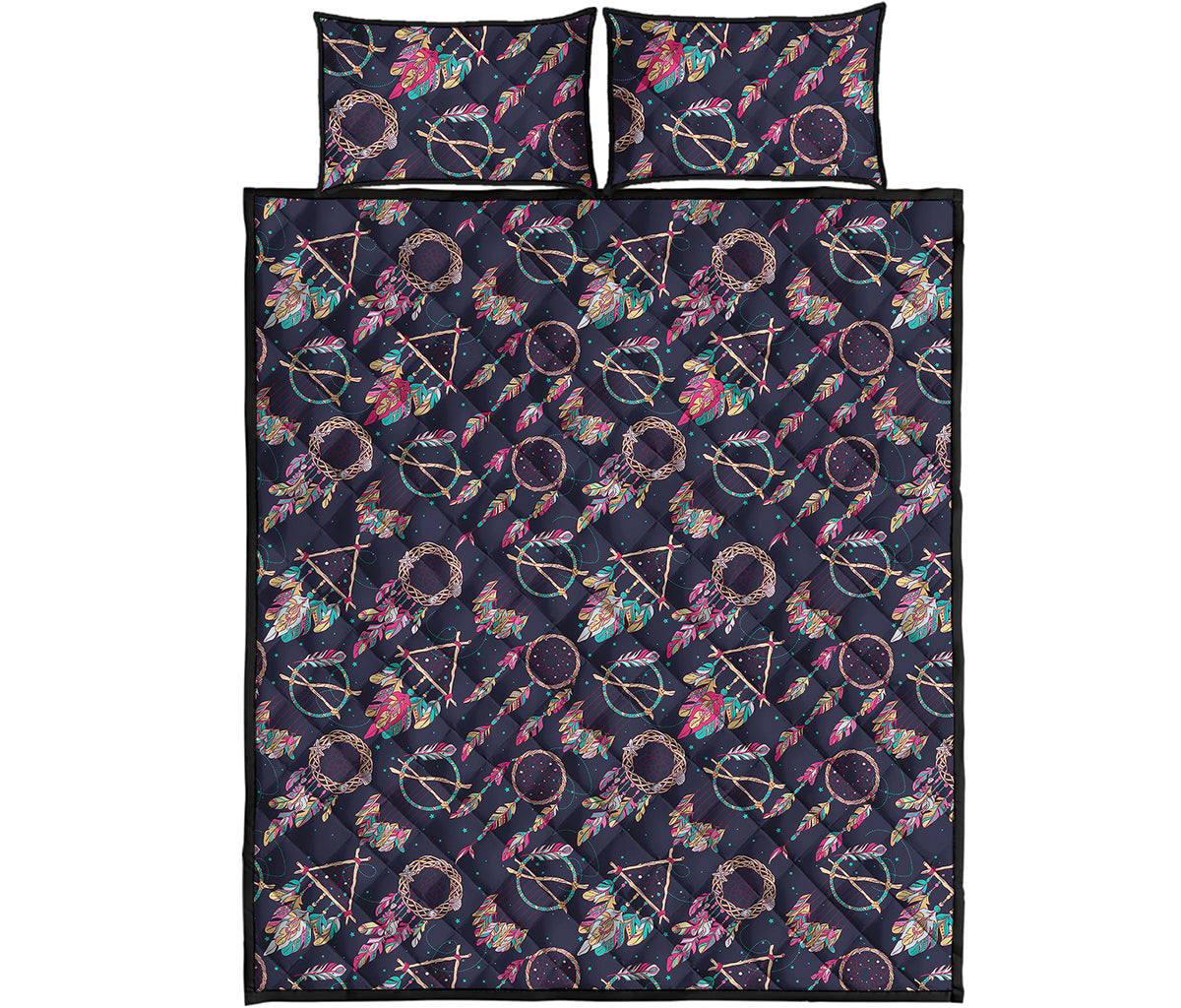Native American Dream Catcher Print Quilt Bed Set