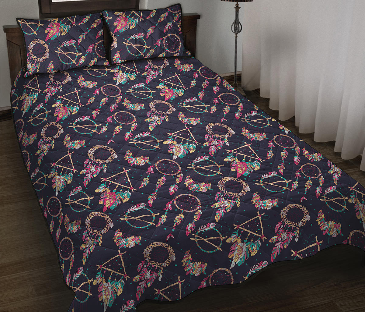 Native American Dream Catcher Print Quilt Bed Set