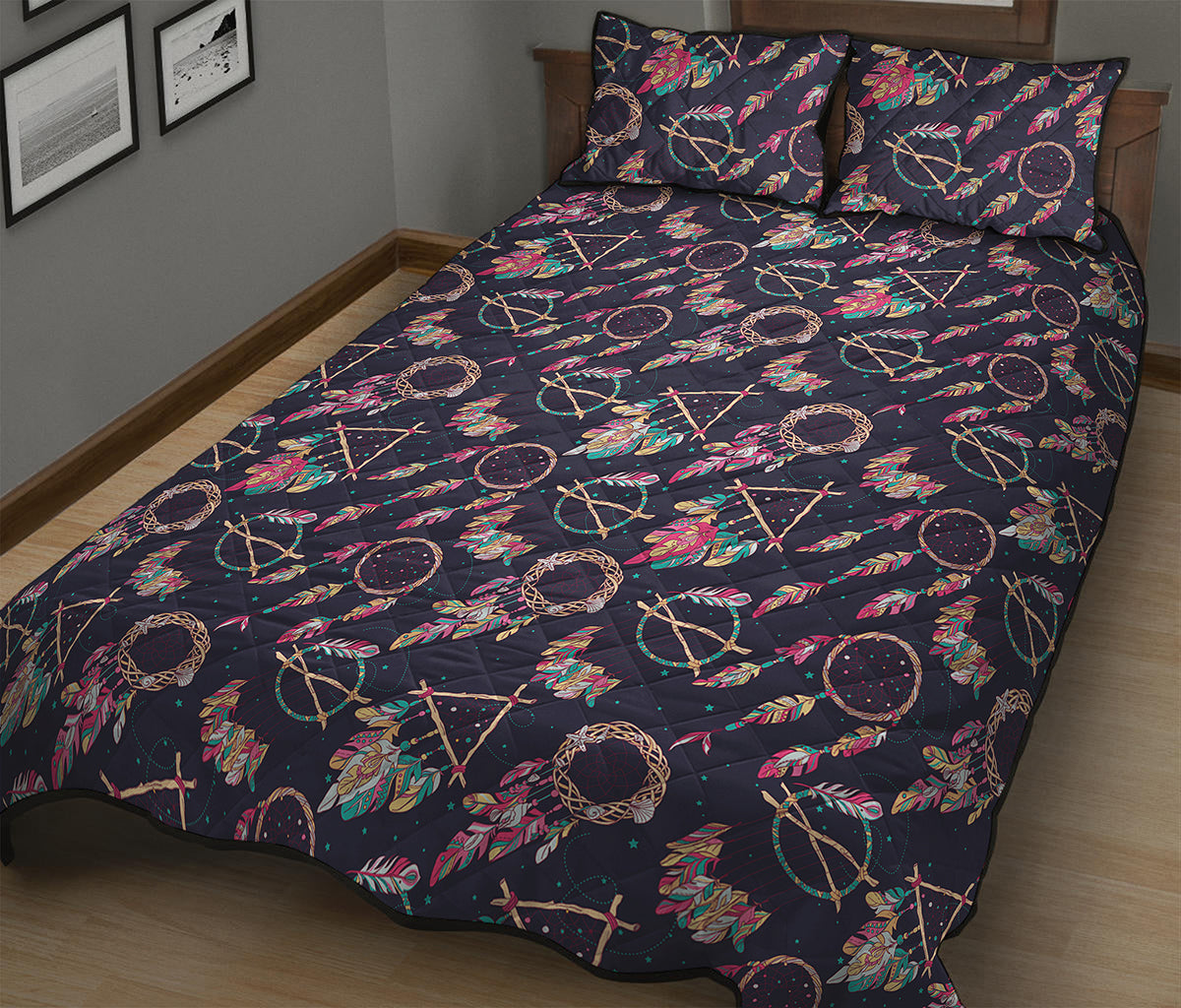 Native American Dream Catcher Print Quilt Bed Set