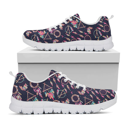 Native American Dream Catcher Print White Sneakers