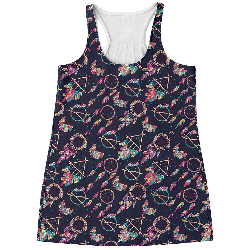 Native American Dream Catcher Print Women's Racerback Tank Top