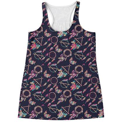 Native American Dream Catcher Print Women's Racerback Tank Top