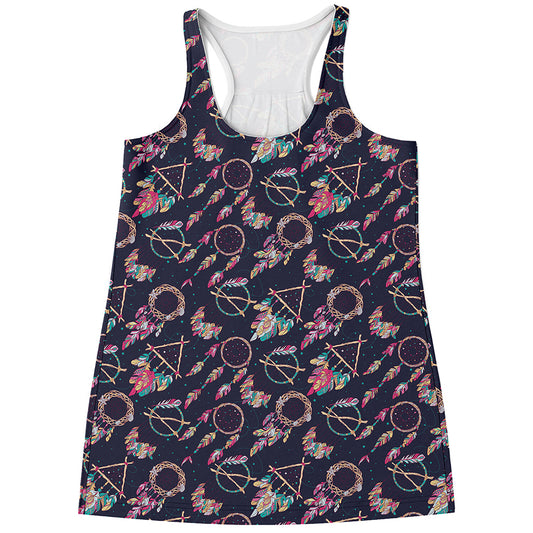 Native American Dream Catcher Print Women's Racerback Tank Top