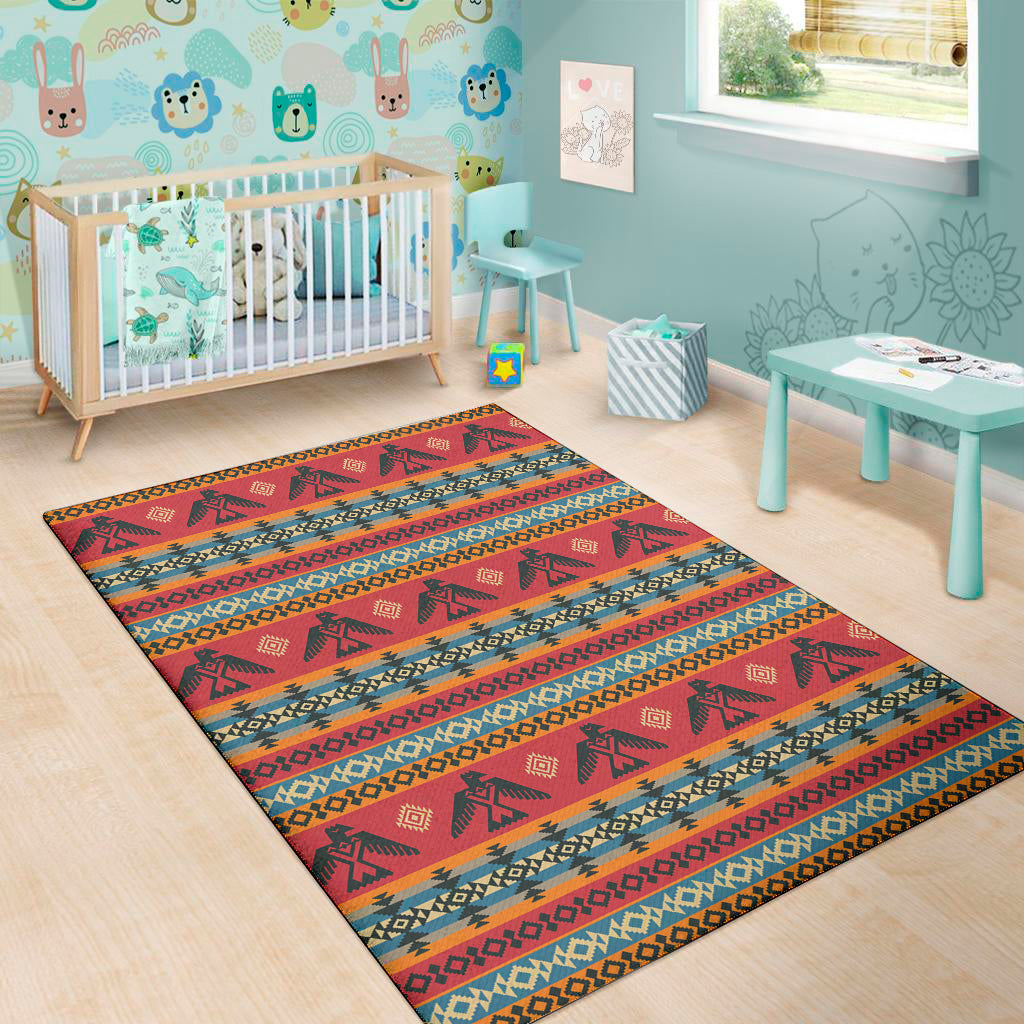 Native American Eagle Pattern Print Area Rug