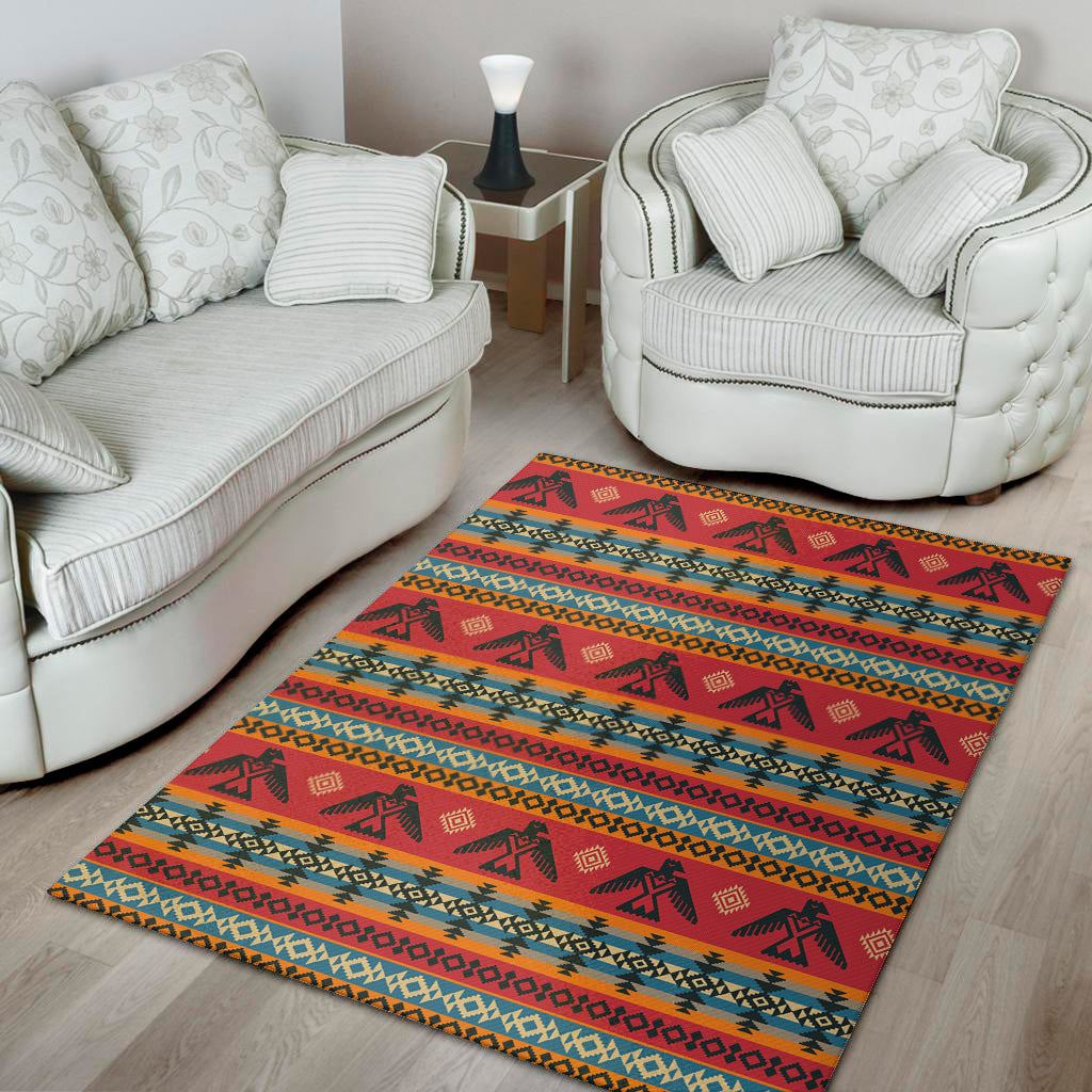 Native American Eagle Pattern Print Area Rug