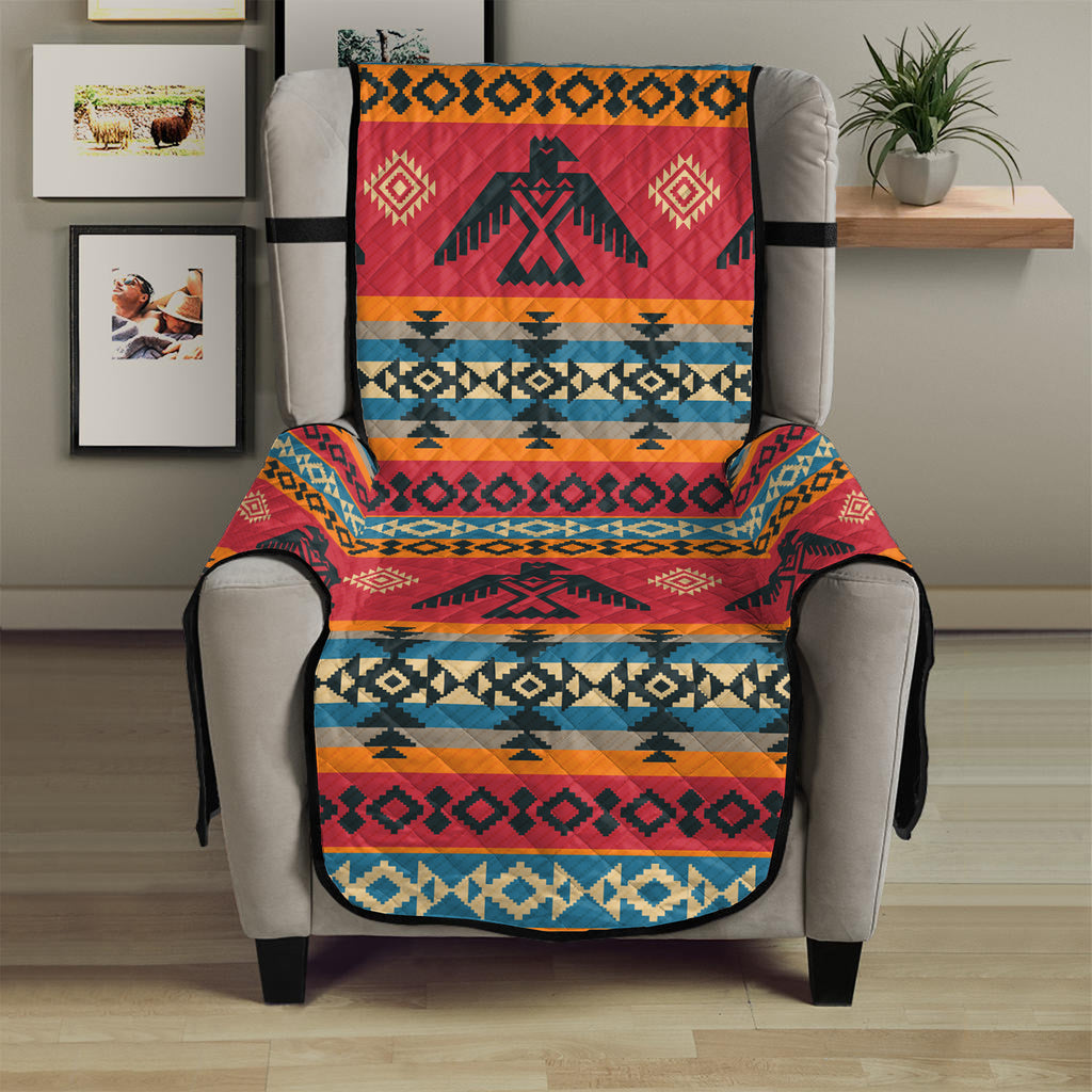 Native American Eagle Pattern Print Armchair Protector