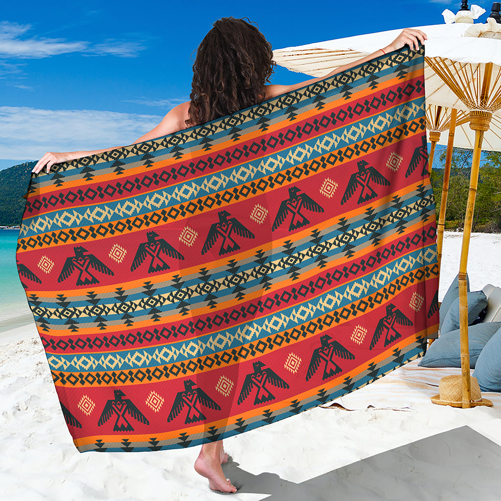 Native American Eagle Pattern Print Beach Sarong Wrap
