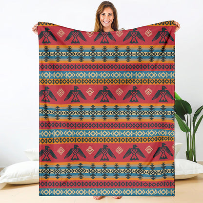 Native American Eagle Pattern Print Blanket