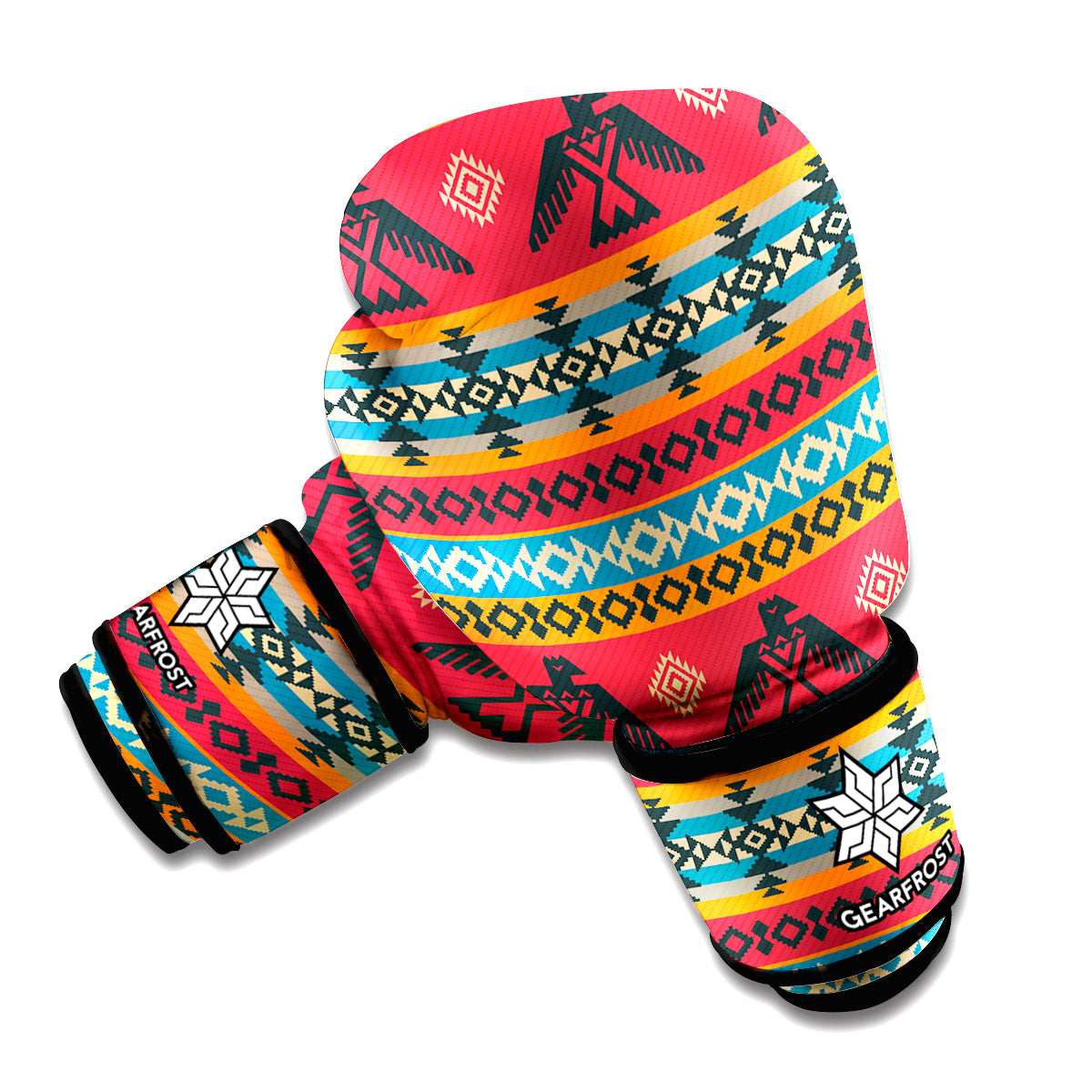 Native American Eagle Pattern Print Boxing Gloves