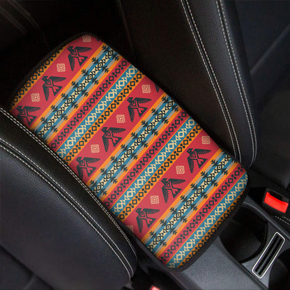 Native American Eagle Pattern Print Car Center Console Cover