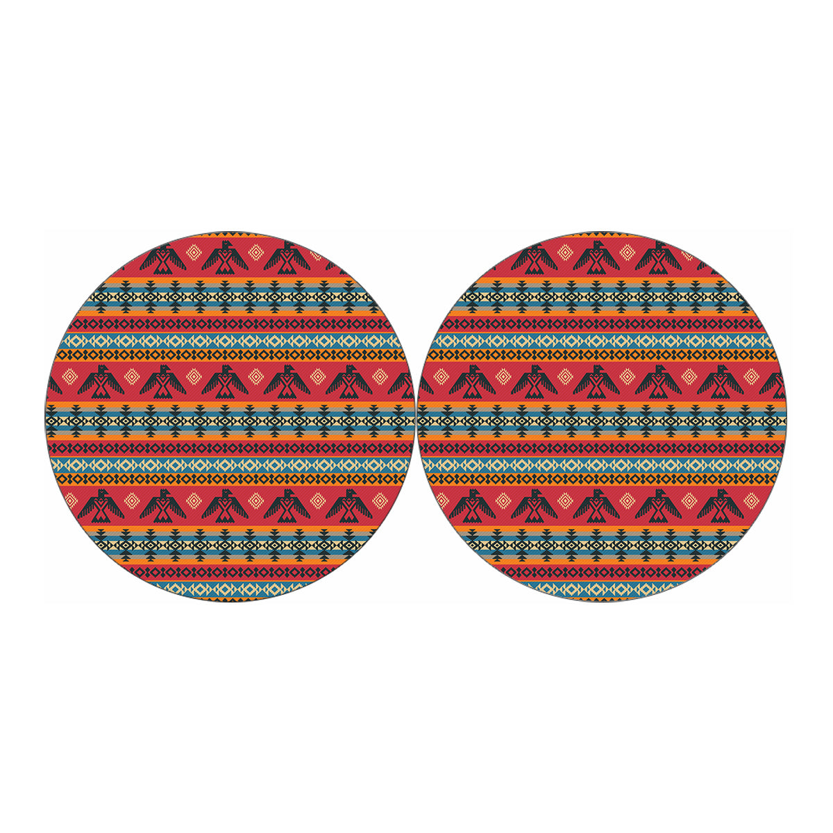 Native American Eagle Pattern Print Car Coasters