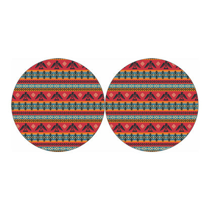Native American Eagle Pattern Print Car Coasters