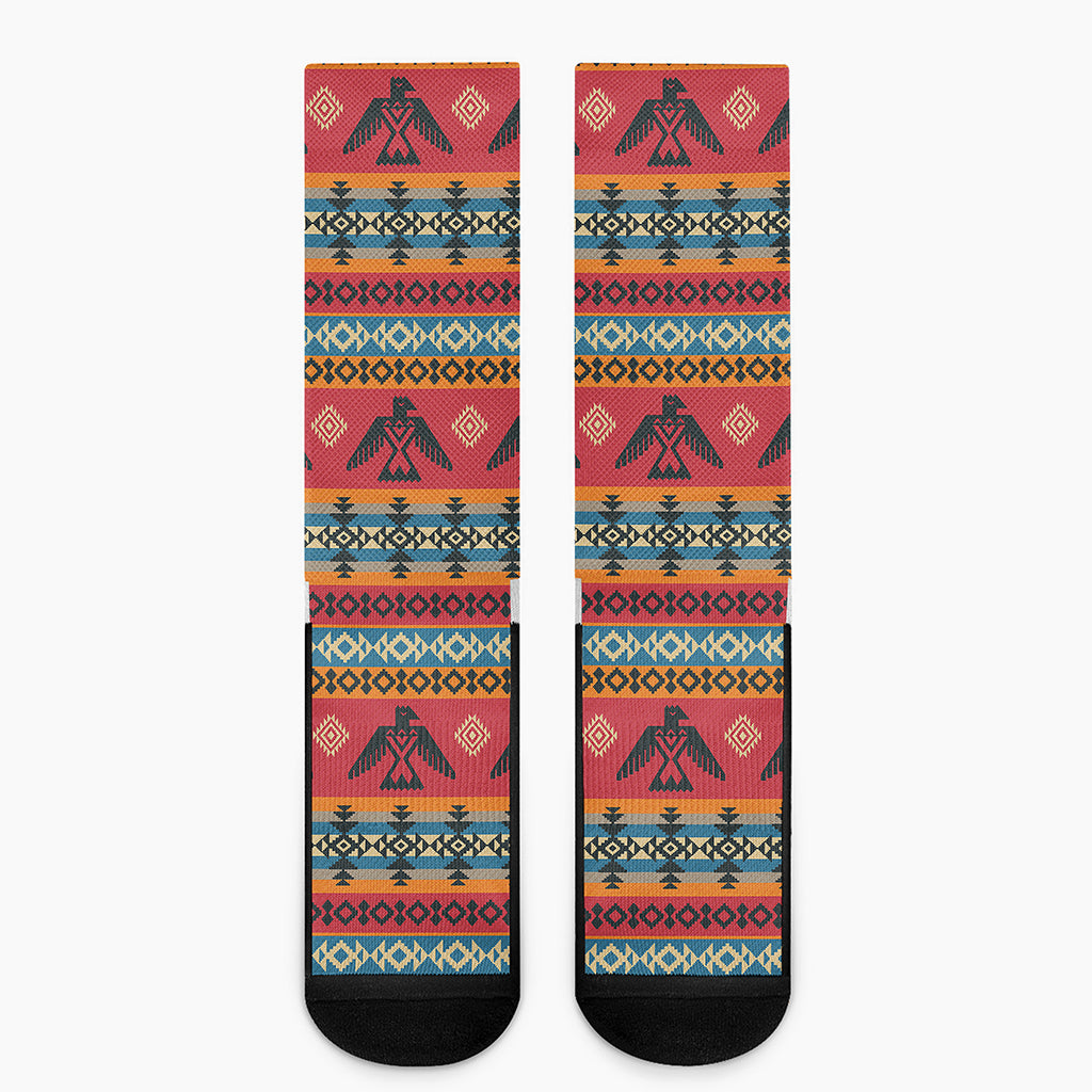 Native American Eagle Pattern Print Crew Socks