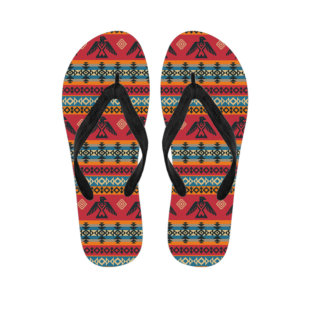Native American Eagle Pattern Print Flip Flops