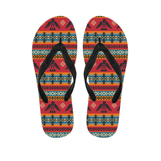Native American Eagle Pattern Print Flip Flops