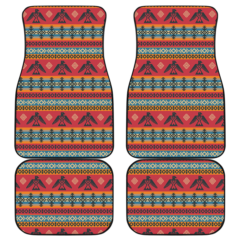 Native American Eagle Pattern Print Front and Back Car Floor Mats