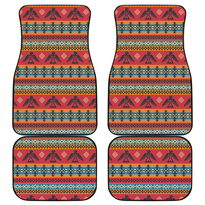 Native American Eagle Pattern Print Front and Back Car Floor Mats