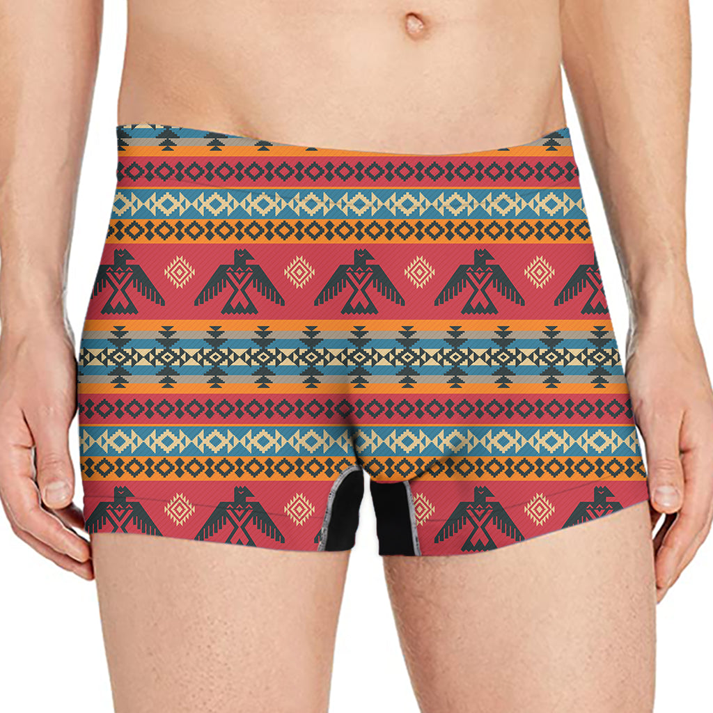 Native American Eagle Pattern Print Men's Boxer Briefs