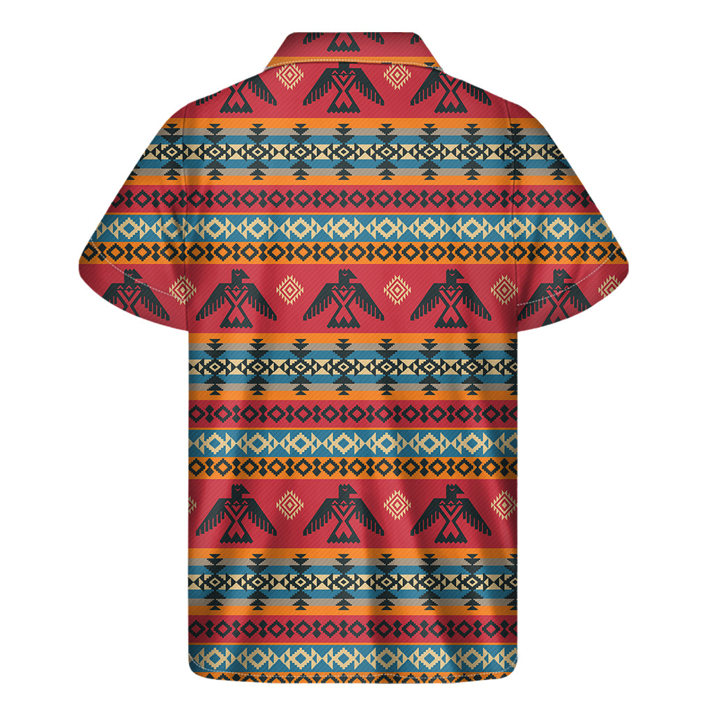 Native American Eagle Pattern Print Men's Short Sleeve Shirt