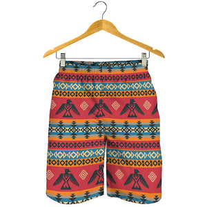 Native American Eagle Pattern Print Men's Shorts