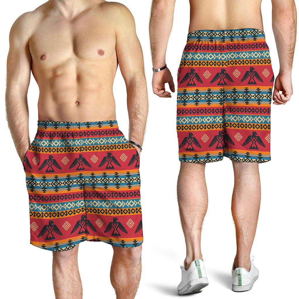 Native American Eagle Pattern Print Men's Shorts