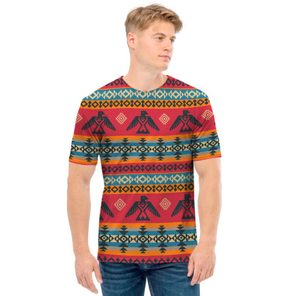 Native American Eagle Pattern Print Men's T-Shirt