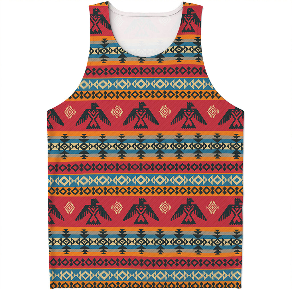 Native American Eagle Pattern Print Men's Tank Top