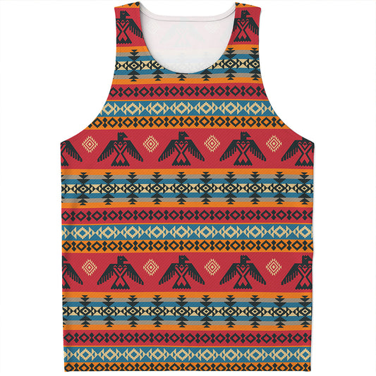 Native American Eagle Pattern Print Men's Tank Top
