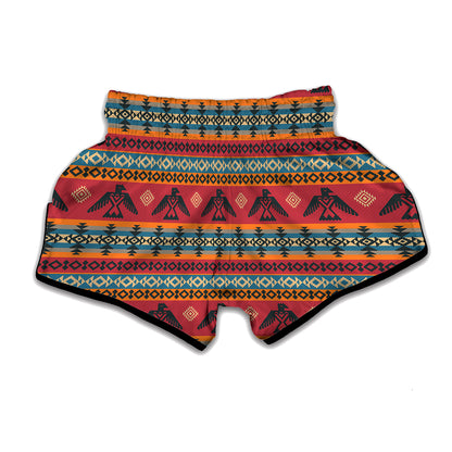 Native American Eagle Pattern Print Muay Thai Boxing Shorts