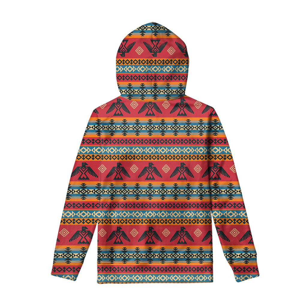Native American Eagle Pattern Print Pullover Hoodie