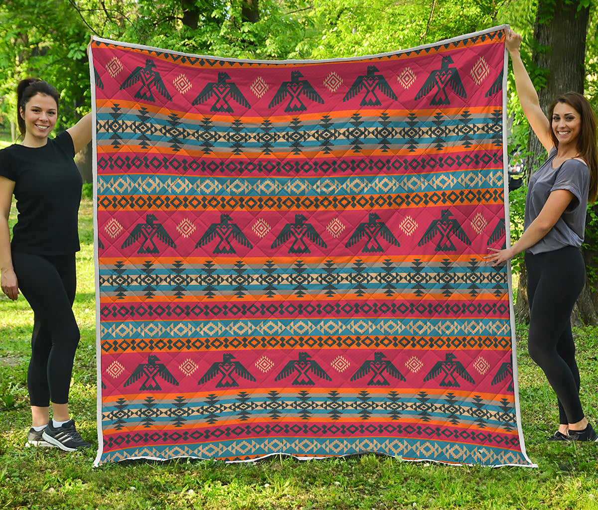 Native American Eagle Pattern Print Quilt