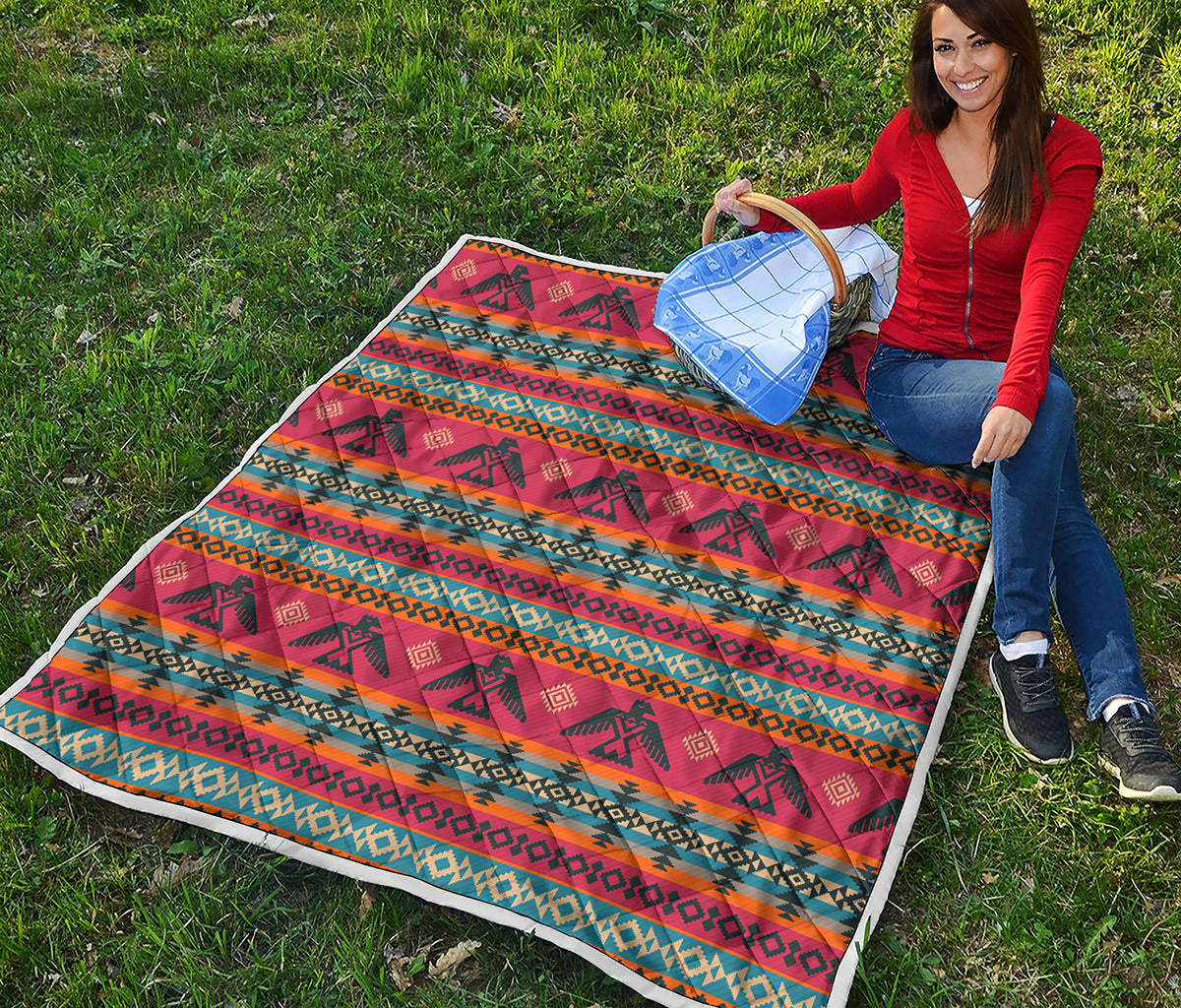 Native American Eagle Pattern Print Quilt