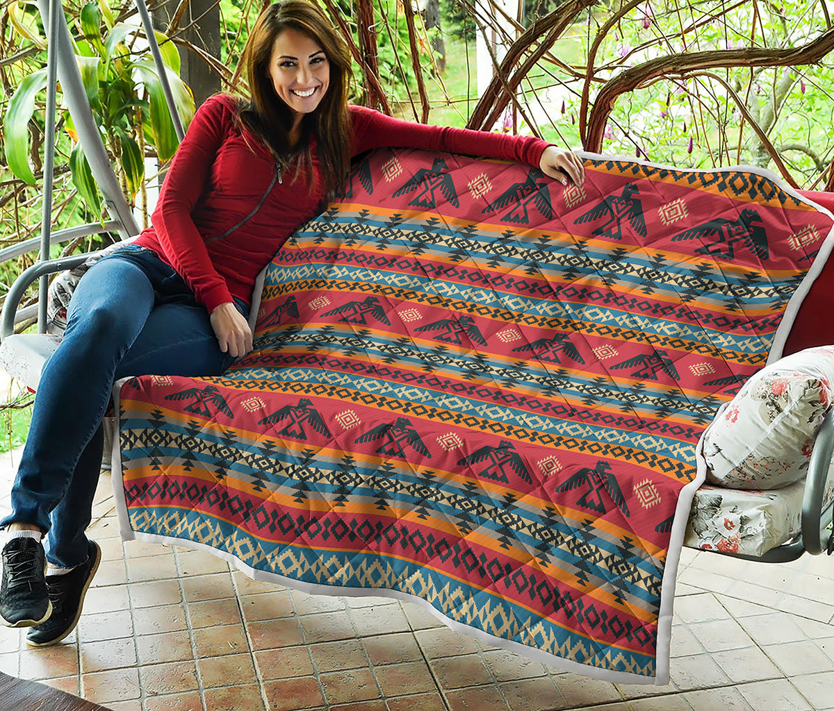 Native American Eagle Pattern Print Quilt