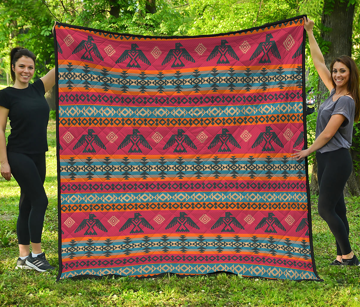 Native American Eagle Pattern Print Quilt