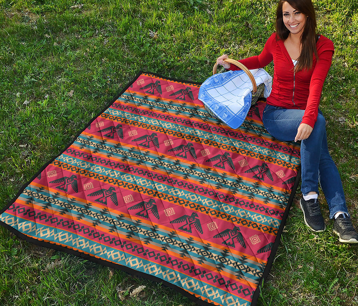 Native American Eagle Pattern Print Quilt