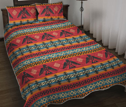 Native American Eagle Pattern Print Quilt Bed Set
