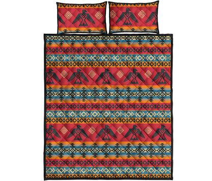 Native American Eagle Pattern Print Quilt Bed Set