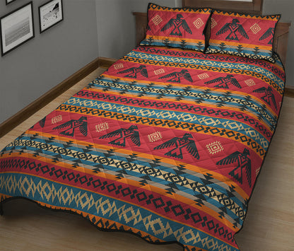 Native American Eagle Pattern Print Quilt Bed Set