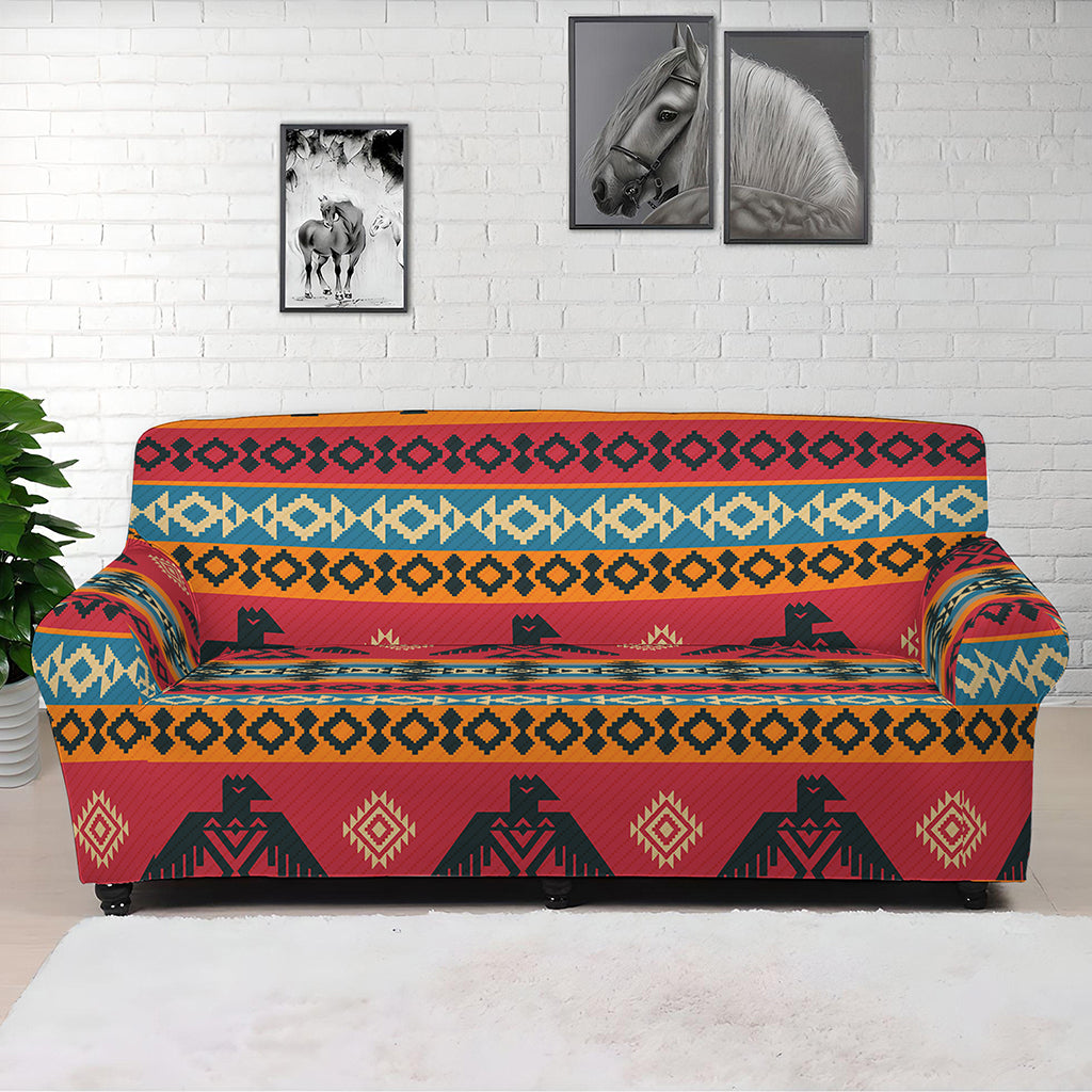Native American Eagle Pattern Print Sofa Cover