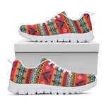 Native American Eagle Pattern Print White Sneakers