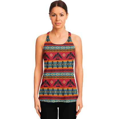 Native American Eagle Pattern Print Women's Racerback Tank Top