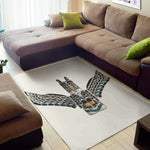 Native American Eagle Totem Print Area Rug