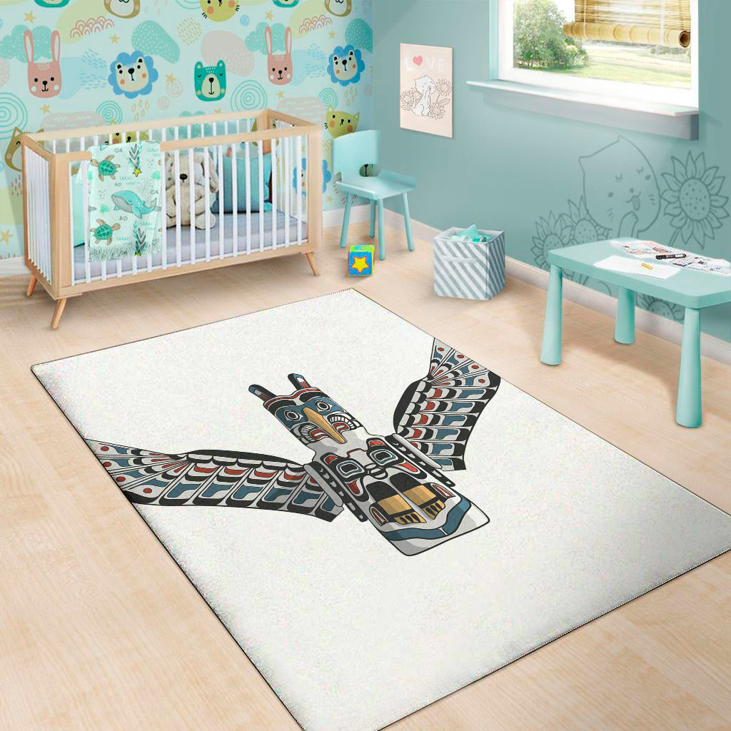 Native American Eagle Totem Print Area Rug