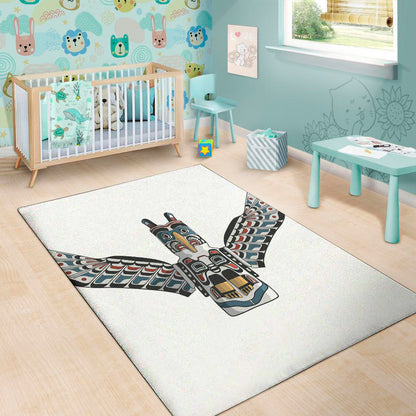 Native American Eagle Totem Print Area Rug