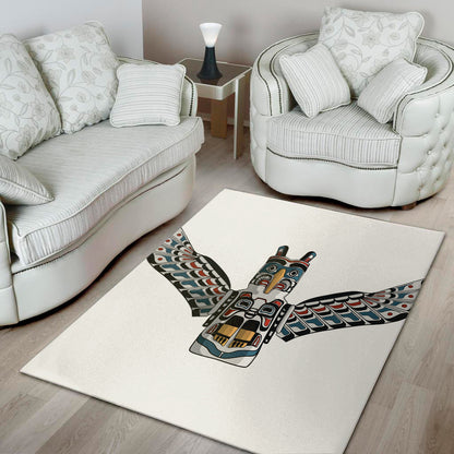 Native American Eagle Totem Print Area Rug